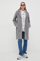 Hollister Co. płaszcz z domieszką wełny KI344.3212.122 szary AW23