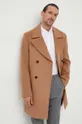 marrone Guess cappotto in lana