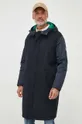 Kabát s prímesou vlny Armani Exchange tmavomodrá