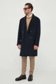 Μάλλινο παλτό Liu Jo σκούρο μπλε