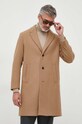 Sisley płaszcz z domieszką wełny 2VKFSN025.34A beżowy AW23