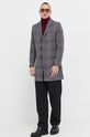 Шерстяное пальто HUGO 50499751 серый AW23