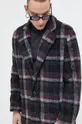 multicolore HUGO cappotto con aggiunta di lana