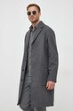 Μάλλινο παλτό Calvin Klein μαλλί γκρί K10K111745