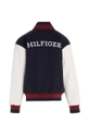 Tommy Hilfiger kurtka bomber dziecięca z domieszką wełny Materiał zasadniczy: 87 % Poliester, 13 % Wełna, Podszewka: 100 % Poliester, Wypełnienie: 100 % Poliester, Inne materiały: 100 % Poliuretan, Ściągacz: 98 % Poliester, 2 % Elastan