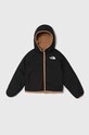 The North Face kurtka dwustronna dziecięca B REVERSIBLE NORTH DOWN HOODED JACKET NF0A82XZ brązowy AW23