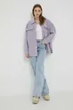Volnena jakna Calvin Klein vijolična