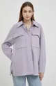 фиолетовой Шерстяная куртка-бомбер Calvin Klein
