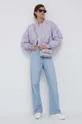 Bomber jakna Calvin Klein Jeans ljubičasta