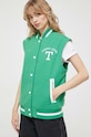 Bomber μπουφάν από μαλλί Tommy Jeans πράσινο DW0DW15958