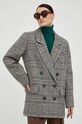 Gestuz palton din lana multicolor 10908204