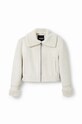 Desigual geaca 23WWEW05 WOMAN WOVEN PU COAT 23WWEW05 bej