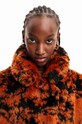 Odzież Desigual kurtka 23WWEW69 WOMAN WOVEN FAKE FUR 23WWEW69 pomarańczowy