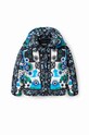 Bunda Desigual 23WWEW93 WOMAN WOVEN PADDED SHORT OVERCO 23WWEW93 námořnická modř