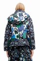 Bunda Desigual 23WWEW93 WOMAN WOVEN PADDED SHORT OVERCO 23WWEW93 námořnická modř AW23