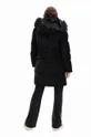 Desigual kabát 23WWEW98 WOMAN WOVEN PADDED LONG OVERCOA fekete