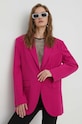 Μπλέιζερ με μίγμα μαλλιού Moschino Jeans 0511.8768 ροζ AW23
