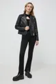 Kožená bunda Karl Lagerfeld čierna