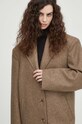 Μάλλινο παλτό Remain 5008091827 καφέ AW23