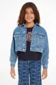 modra Otroška jeans jakna Tommy Hilfiger Dekliški