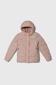 Dětská péřová bunda The North Face G DOWN FLEECE LINED PARKA s podšívkou růžová NF0A82Y9