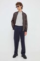 Bruuns Bazaar kurtka bomber skórzana BBM2291 brązowy AW23
