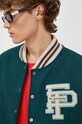 Filling Pieces jachetă bomber din lână Varsity Jacket verde 78616982011