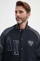 Bunda z vlněné směsi Armani Exchange námořnická modř 6RZB21.ZNIKZ