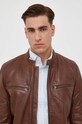 Pepe Jeans kurtka skórzana brązowy PM402794.879