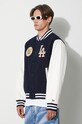New Era jacheta bomber din amestec de lana bleumarin 60416326