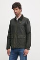 Barbour kurtka bawełniana Short Bedale Wax Jacket zielony MWX2205