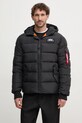 Bunda Alpha Industries Hooded Puffer Alpha FD černá 118113.03