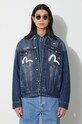 Džínová bunda Evisu Inari Mask Printed modrá 2EAHTM3DJ1001LFCT