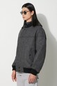 Baracuta jachetă bomber din lână Herringbone Derby Jacket gri BRCPS1001