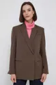коричневый Пиджак с примесью шерсти Calvin Klein