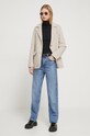 Μπλέιζερ με μίγμα μαλλιού Abercrombie & Fitch KI144.3222.178 μπεζ AW23