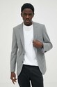 Blazer s příměsí vlny HUGO šedá 50500266