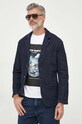 Τζιν μπουφάν Sisley κανονικό σκούρο μπλε 2FRTSW01M.932