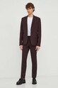 The Kooples marynarka wełniana HVES27025K bordowy AW23