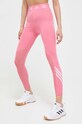 adidas Performance legginsy treningowe Techfit 3-Stripes z elastanem różowy IJ9316