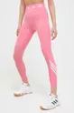 rosa adidas Performance leggings da allenamento Techfit 3-Stripes Donna