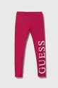 różowy Guess legginsy dziecięce Dziewczęcy