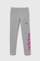 Dětské legíny adidas pletenina šedá IC3580