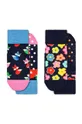 темно-синій Дитячі шкарпетки Happy Socks Antislip Fox & Flower 2-pack Для дівчаток
