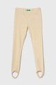 United Colors of Benetton legginsy dziecięce z elastanem beżowy 31F5CF04D.G.SEASONAL