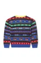 Detský sveter s prímesou vlny Kenzo Kids tmavomodrá