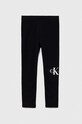 Calvin Klein Jeans legginsy dziecięce z elastanem czarny IN0IN00081.9BYX