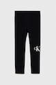 Calvin Klein Jeans legginsy dziecięce z elastanem czarny IN0IN00081.9BYX