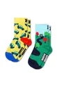 κίτρινο Παιδικές κάλτσες Happy Socks Into The Wild 2-pack Παιδικά