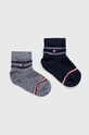 Detské ponožky Tommy Hilfiger 2-pak dlhé ponožky tmavomodrá 701224995
